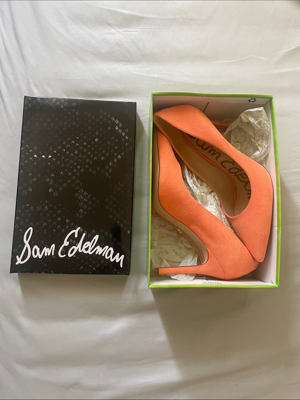 Sam Edelman Hazel Pointy Toe Pump in Melon Suede NEW - Picture 2 of 6